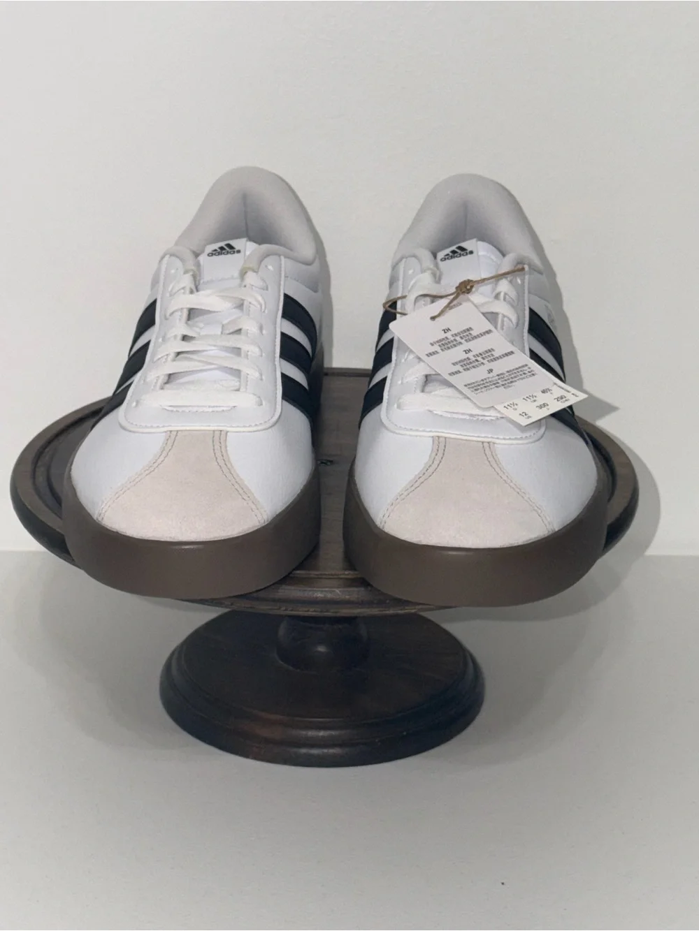 adidas VL Court 3.0 White Black Gum Sole Sneakers Men's Size 12 NEW ID6285